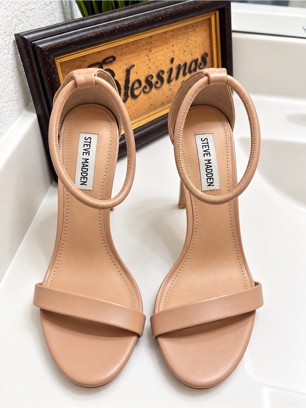 Steve Madden Nude Blush Ankle-Strap Stiletto Heels size